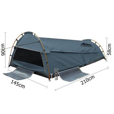 Weisshorn Double Swag Camping Swag Canvas Tent - Navy