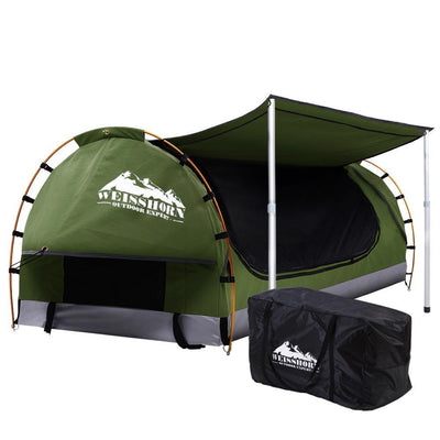 Weisshorn Double Swag Camping Swags Canvas Free Standing Dome Tent Celadon