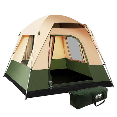 Weisshorn Family Camping Tent 4 Person Hiking Beach Tents Canvas Ripstop Green Payday Deals