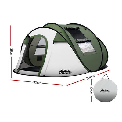 Weisshorn Instant Up Camping Tent 4-5 Person Pop up Tents Family Hiking Beach Dome Payday Deals