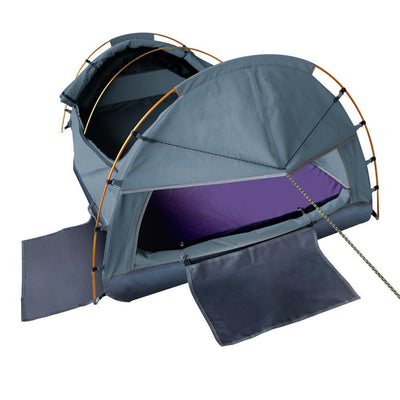 Weisshorn King Single Swag Camping Swag Canvas Tent - Navy