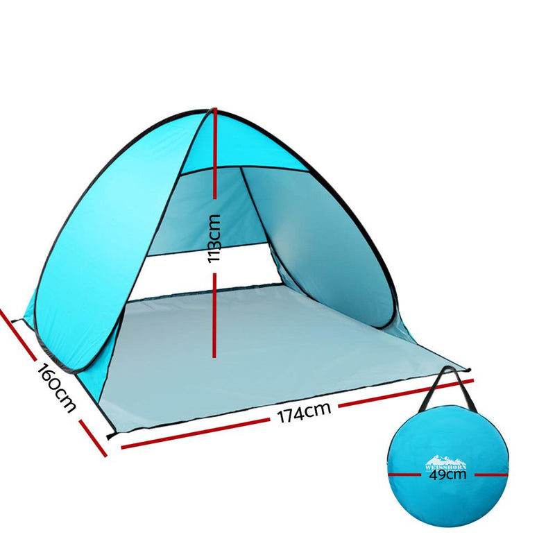 Weisshorn Pop Up Beach Tent Camping Hiking 3 Person Sun Shade Fishing Shelter Payday Deals