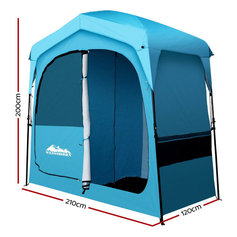 Weisshorn Pop Up Camping Shower Tent Portable Toilet Outdoor Change Room Blue Payday Deals