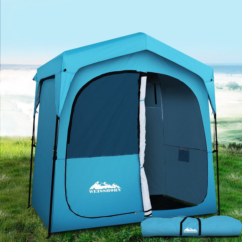 Weisshorn Pop Up Camping Shower Tent Portable Toilet Outdoor Change Room Blue Payday Deals