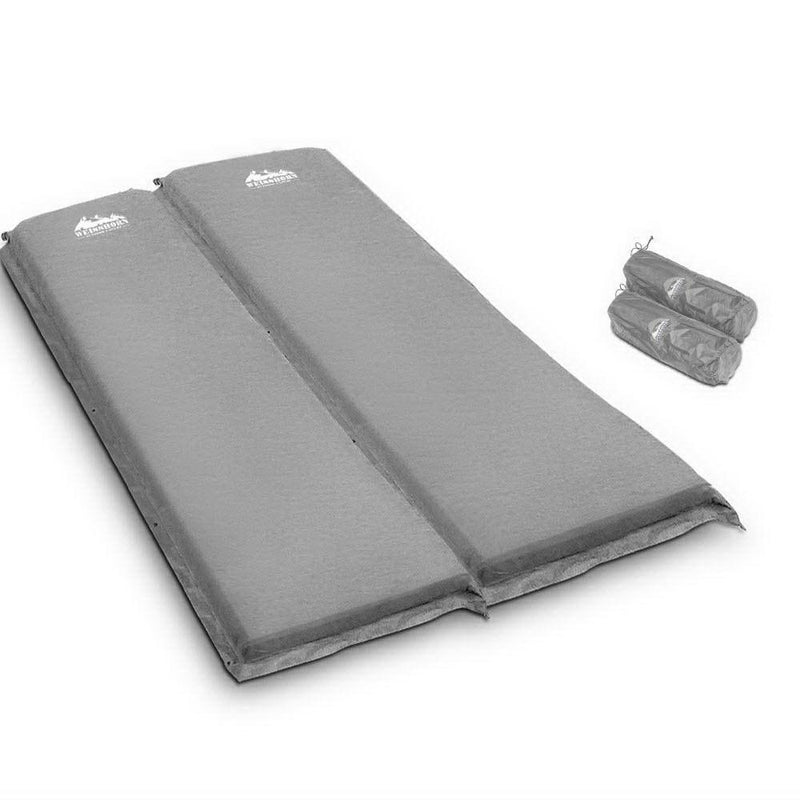 Weisshorn Self Inflating Mattress Camping Sleeping Mat Air Bed Pad Double Grey 10CM Thick Payday Deals