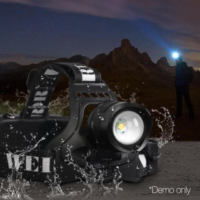 Weisshorn Set of 2 5 Modes LED Flash Torch Headlamp