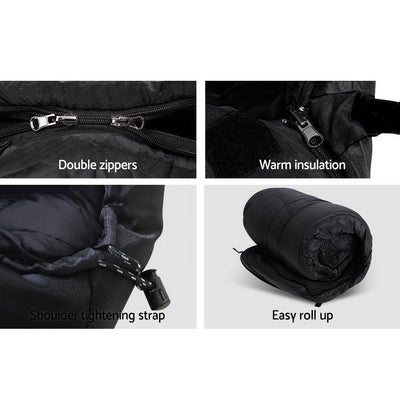 Weisshorn Single Thermal Sleeping Bag - Black