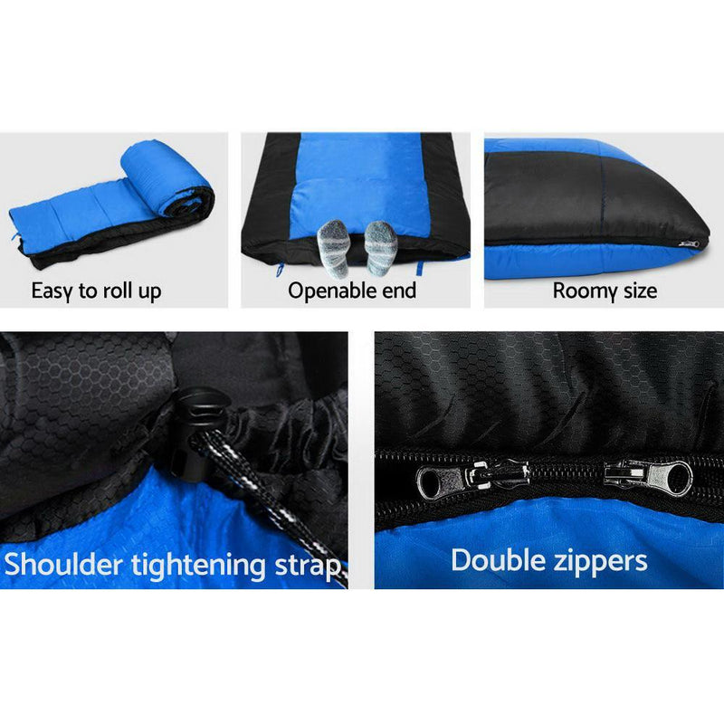 Weisshorn Single Thermal Sleeping Bags - Blue & Black
