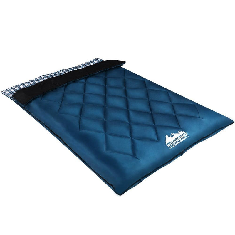 Weisshorn Sleeping Bag Bags Double Camping Hiking -10°C to 15°C Tent Winter Thermal Navy Payday Deals
