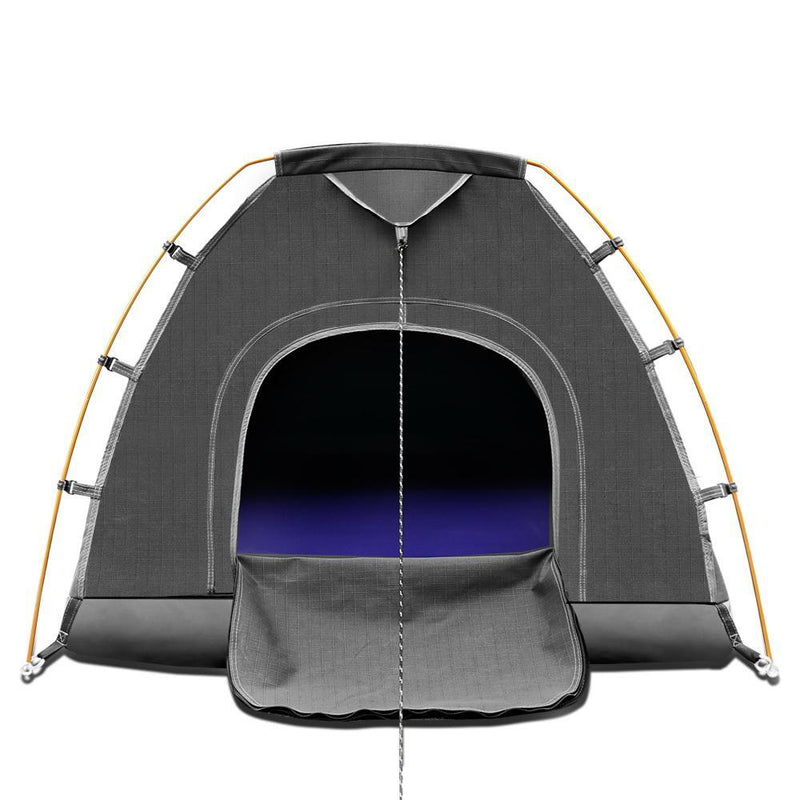 Weisshorn XXL King Single Camping Swag Canvas Tent - Dark Grey