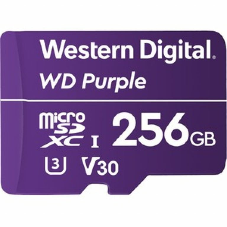 WESTERN DIGITAL Digital WD Purple 256GB MicroSDXC Card 24/7 -25°C to 85°C Weather & Humidity Resistant for Surveillance IP Cameras mDVRs NVR Dash Cams Drones Payday Deals