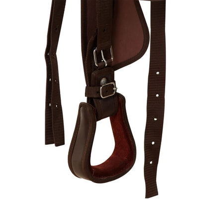Western Saddle, Headstall&Breast Collar Real Leather 12" Brown Payday Deals