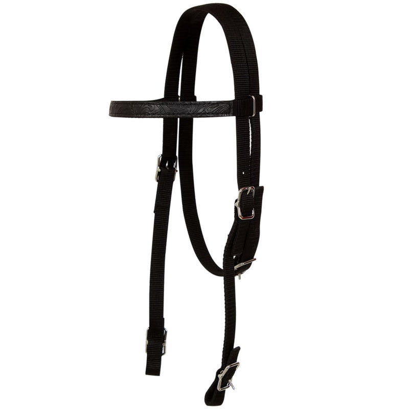 Western Saddle, Headstall&Breast Collar Real Leather 17" Black Payday Deals