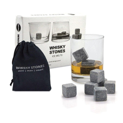 Whiskey Stones Ice Melts - 9 Reusable Natural Marble Chilling Scotch Rocks Cubes Payday Deals