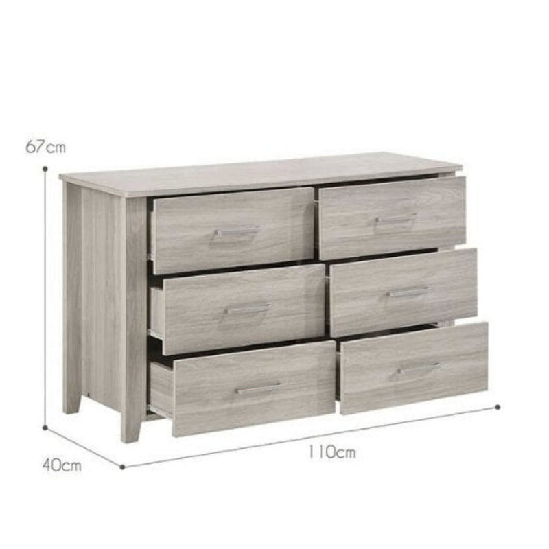 White 6 Chest of Drawers Bedroom Cabinet Storage Tallboy Dresser Payday Deals