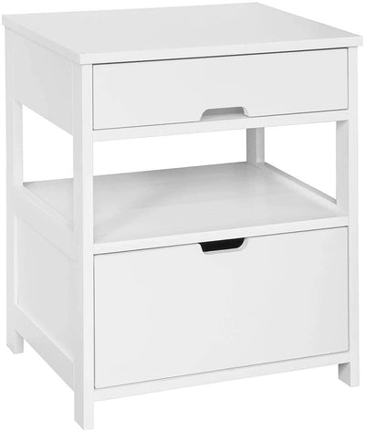 White Bedside Table with 2 Drawers Payday Deals
