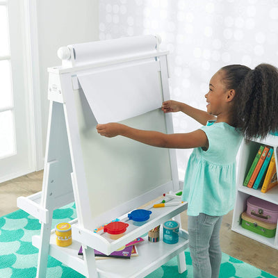 White Deluxe Wood Easel set for kids Payday Deals