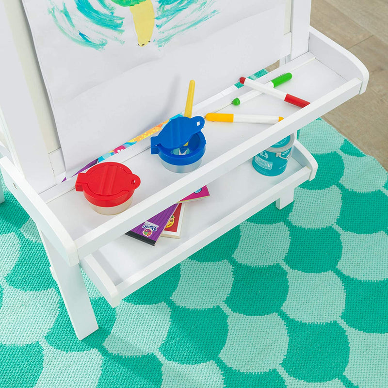 White Deluxe Wood Easel set for kids Payday Deals