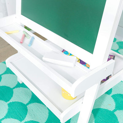 White Deluxe Wood Easel set for kids Payday Deals