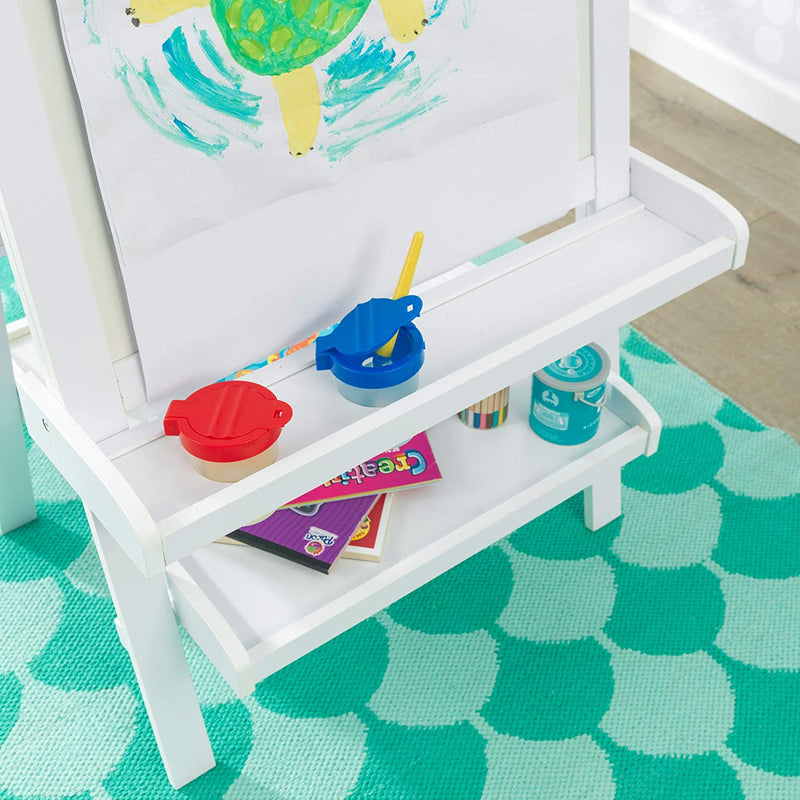 White Deluxe Wood Easel set for kids Payday Deals