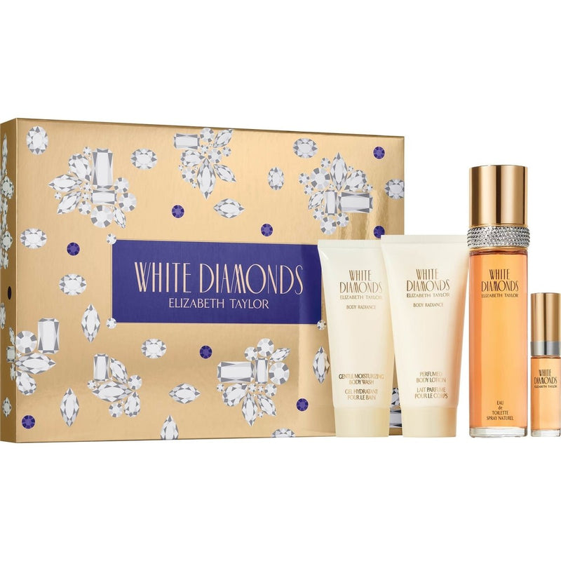 White Diamonds by Elizabeth Taylor 4 Piece Gift Set For Women Payday Deals