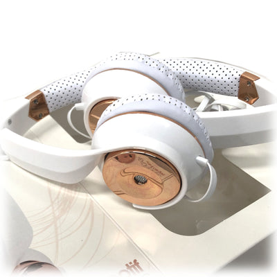 White Rose Gold Holysmoke Motif On Ear Foldable Headphones Payday Deals