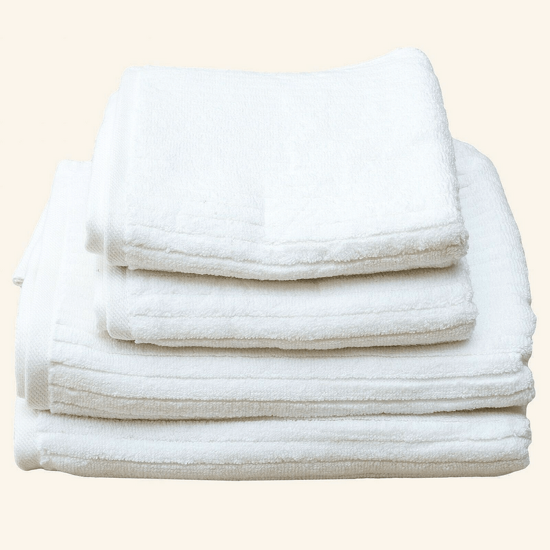 White Stripe Organic Soft 6 pcs Towel Set Payday Deals