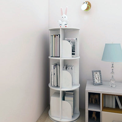 White Wooden Circular 360�� Rotating Bookshelf Display Storage Stand(3 Layers) Payday Deals