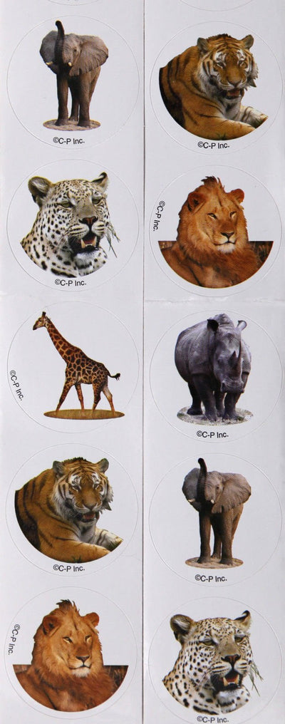 Wild Animal Stickers Jungle Safari Zoo 20 Pack