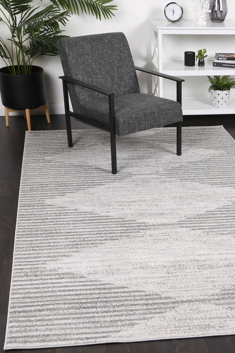 Windjana Abstract Diamond Grey Rug 240x330cm Payday Deals