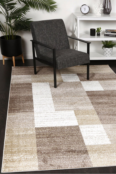 Windjana Abstract Geometric Beige Rug 240x330cm Payday Deals