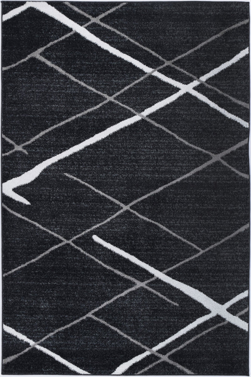 Windjana Abstract Stripe Charcoal Rug 200x290cm Payday Deals