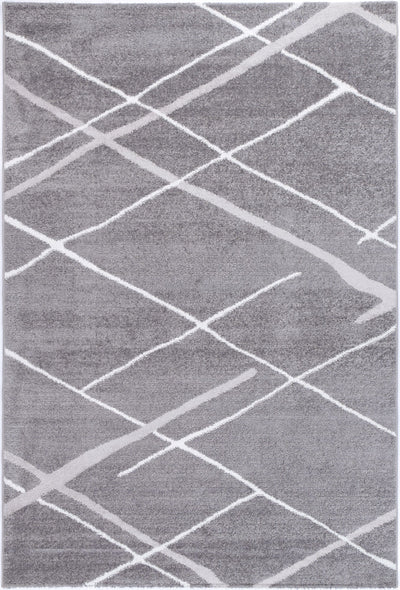 Windjana Abstract Stripe Grey Rug 200x290cm