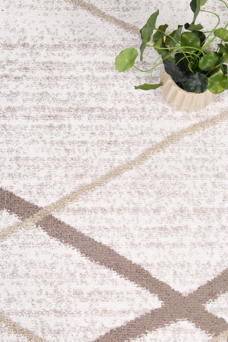 Windjana Abstract Stripe Latte Rug 240x330cm Payday Deals