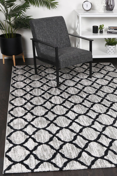 Windjana Lattice Charcoal Rug 160x230cm Payday Deals