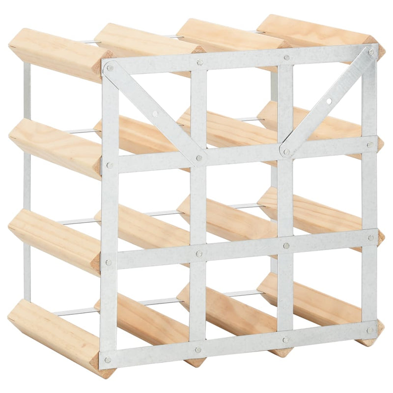 Wine Rack for 12 Bottles Solid Pinewood Payday Deals