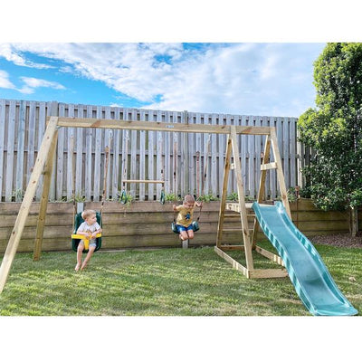 Winston 4-Station Timber Swing Set with Slide Payday Deals