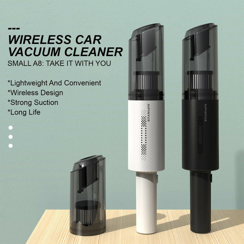 Wireless Charge 6000Pa Suction Powerful Portable Car Vacuum Cleaner Home Duster(White) Payday Deals