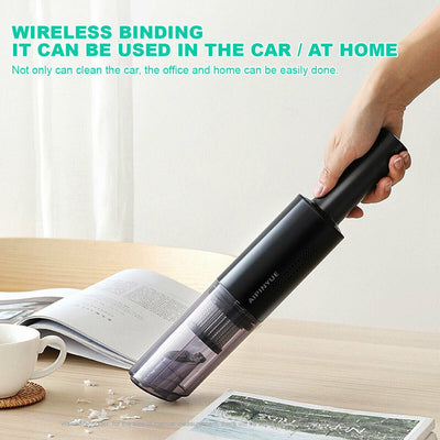 Wireless Charge 6000Pa Suction Powerful Portable Car Vacuum Cleaner Home Duster(White) Payday Deals