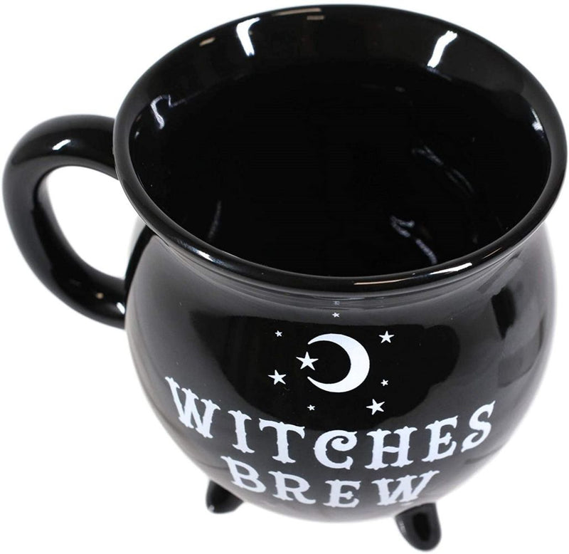 Witches Brew Black Cauldron Coffee Mug Cup With Moon & Stars Payday Deals