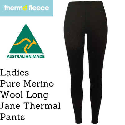 Women's Pure Merino Wool Knit Long Janes Thermal Underwear Thermals Pants Payday Deals
