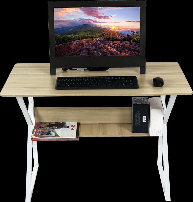 Wood & Metal Computer Desk with Shelf Home Office Furniture Payday Deals
