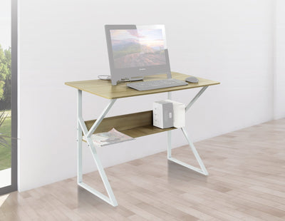 Wood & Metal Computer Desk with Shelf Home Office Furniture Payday Deals