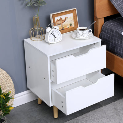 Wooden Bedside Table 2 Drawers Cabinet Storage Night Stand Payday Deals