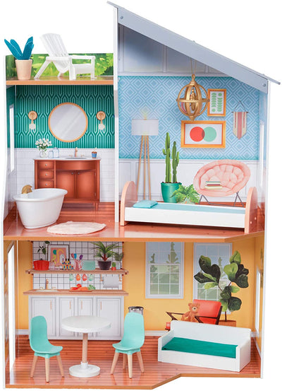 Wooden Dollhouse with Furniture for kids Payday Deals