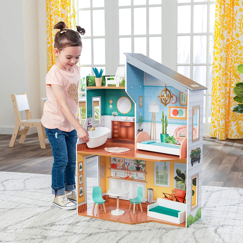 Wooden Dollhouse with Furniture for kids Payday Deals