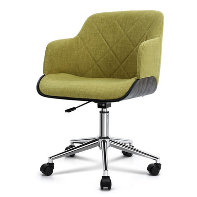 Wooden Office Chair Computer Gaming Chairs Executive Fabric Green