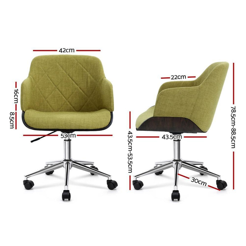 Artiss Wooden Office Chair Computer Gaming Chairs Executive Fabric Green Payday Deals