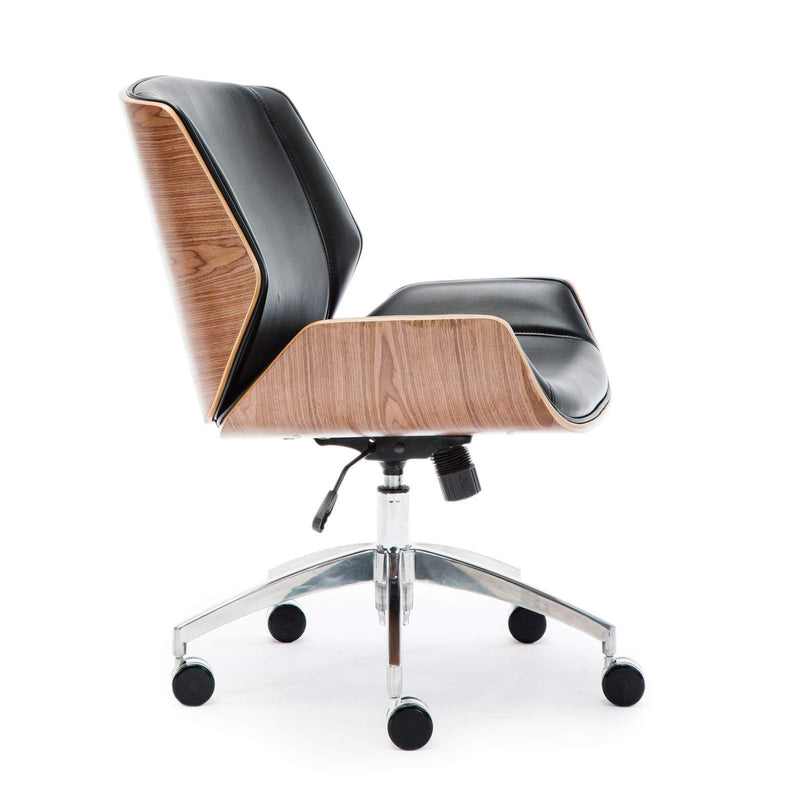 Wooden & PU Leather Office Chair Grosvenor Executive Chair - Walnut Payday Deals