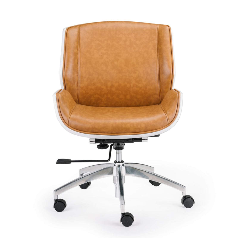 Wooden & PU Leather Office Chair Grosvenor Executive Chair - White